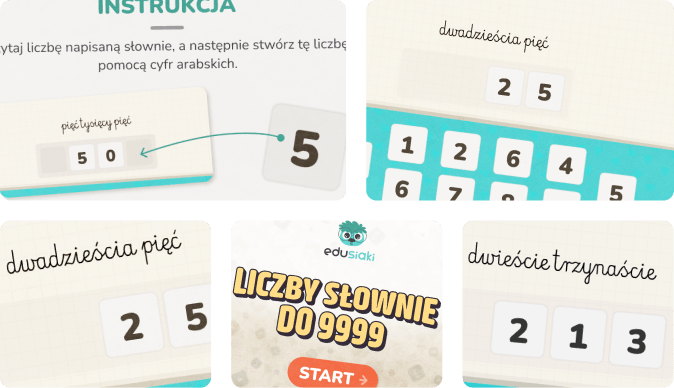 Matematyczna zabawa, która uczy odczytywać i tworzyć liczby do 9999
