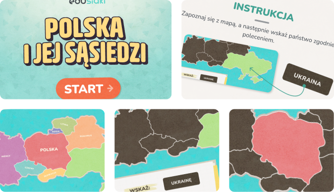 Gra edukacyjna dla dzieci, która uczy, gdzie leży Polska i jakich ma sąsiadów