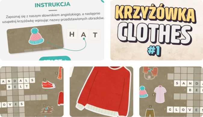 Gra dla dzieci online - krzyżówka - clothes #1