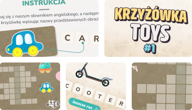 Gra edukacyjna dla dzieci - krzyżówka - toys #1