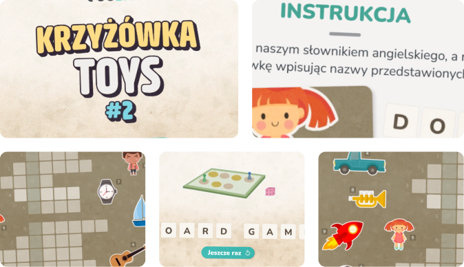 nauka angielskiego - krzyżówka - toys #2