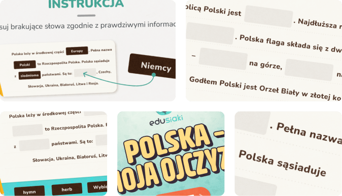Gra edukacyjna dla dzieci, która uczy podstawowych informacji o Polsce