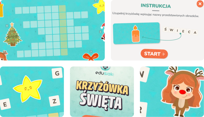 Gra edukacyjna dla dzieci - krzyżówka o świętach