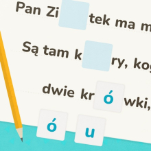 Gra dla dzieci online, w której należy prawidłowo uzupełnić dyktando