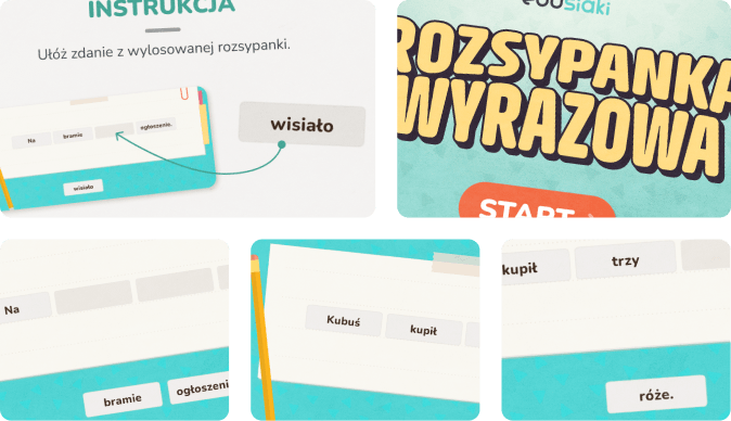 Edukacyjna zabawa dla dzieci, która uczy budowy zdań