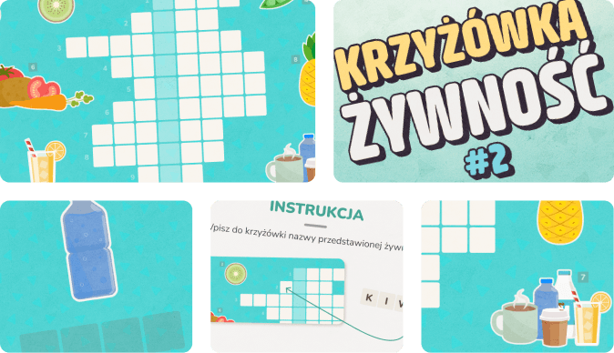 Krzyżówka online dla dzieci o tematyce - żywność