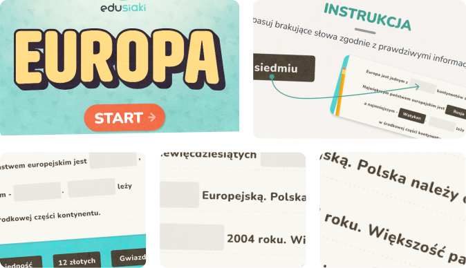Gra edukacyjna dla dzieci - wiedza o Europie