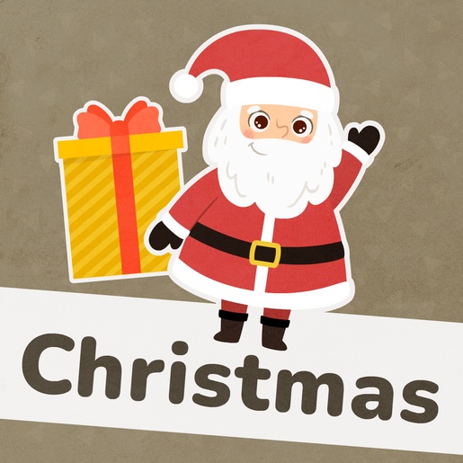 Gra edukacyjna - poznaję słowa - christmas