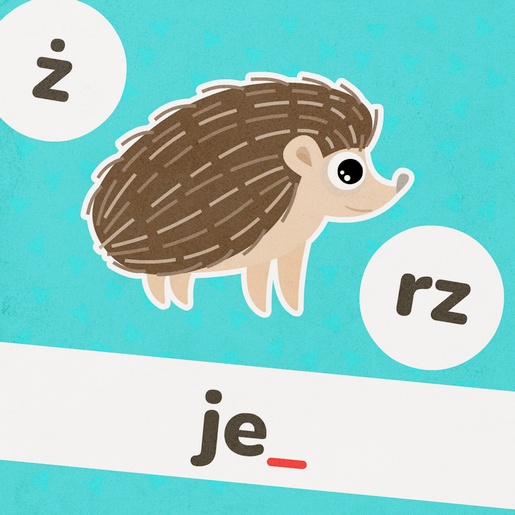 Gra edukacyjna dla dzieci, która uczy ortografii z ż i rz