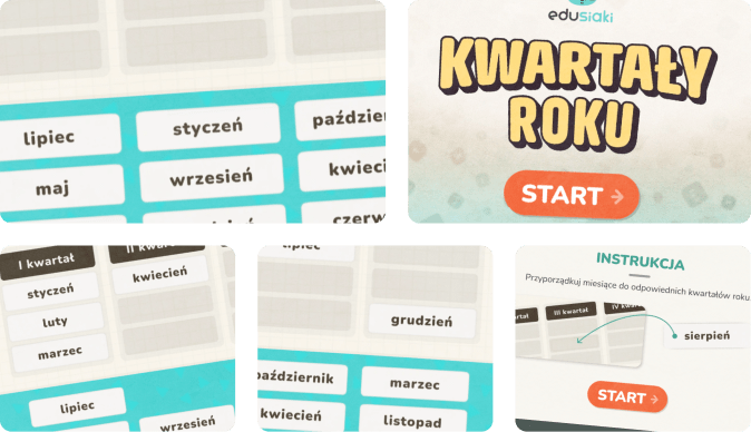 Gra edukacyjna dla dzieci, która uczy kwartałów roku