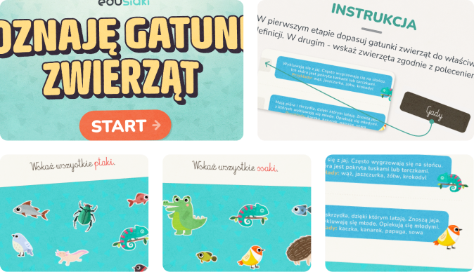 Gra edukacyjna dla dzieci - poznaję gatunki zwierząt
