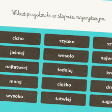 Edukacyjna gra - poznaję przysłówki