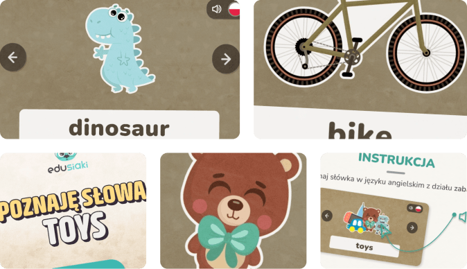 Edukacyjna gra dla dzieci, która uczy słówek z angielskiego - toys