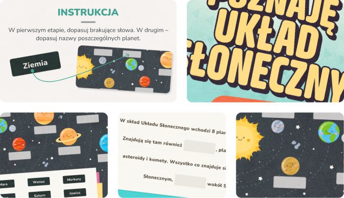 Gra edukacyjna dla dzieci - poznaję Układ Słoneczny