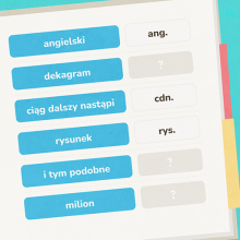 Gra edukacyjna, która uczy skrótów i ich pełnych nazw
