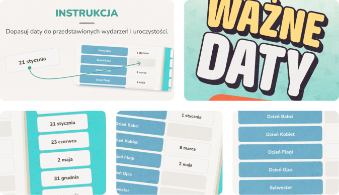 Edukacyjna gra dla dzieci - ważne daty